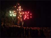 Das Jahr 2010 beginnt: Feuerwerk am Ostseestrand von Klpinsee.