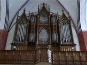 Prachtvolle Orgelempore: Sankt Marien in der Hansestadt Greifswald.