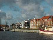 Hafenblick: Wohnhuser am Stadthafen in der Universittsstadt Greifswald.
