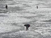 Die Ostsee im Gegenlicht: Impressionen vom Ostseestrand in Bansin.