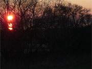 Quilitz auf der Usedomer Halbinsel Lieper Winkel: Sonnenuntergang ber dem Peenestrom.