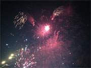 Ein neues Jahr beginnt auf der Insel Usedom: Feuerwerk ber der Ostsee.