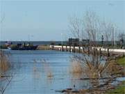 Ein Januarmorgen am Oderhaff: Der Fischerhafen von Kamminke.