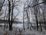 Winter auf Usedom: Blick über den Wolgastsee bei Korswandt.