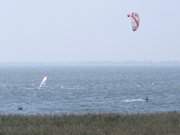 Wassersport auf Usedom: Surfen und Kiten auf dem Achterwasser.