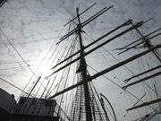 "Krutzenstern": Russisches Segelschulschiff im Hafen Swinemnde.