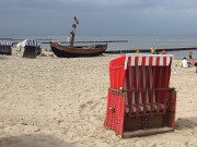 Urlaub auf Usedom: Ostsee, weier Sand und Strandkrbe.