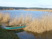 Fischerboot an der Melle: Seebad Loddin auf Usedom.