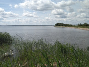 Am Achterwasser: Mwenort auf der Halbinsel Gnitz.