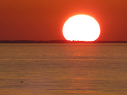 Blick zum Peenemnder Haken: Sonnenuntergang ber der Ostsee.