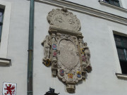 Wappen: Gebudefassade im Schlosshof von Stettin.
