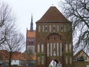 Anklamer Tor und Sankt Marien in der Stadt Usedom.
