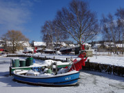 Achterwasserhafen Loddin: Winter auf Usedom.