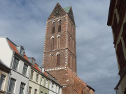 Kriegsschden: Nur der Turm ist von der Marienkirche geblieben.