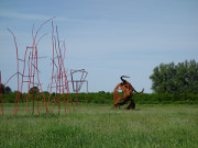 Stierkopf: Im Skulpturenpark von Katzow auf dem Festland.