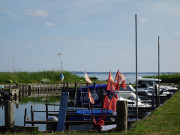 Netzstangen: Fischer- und Sportboothafen Koserow.