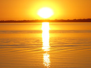 Romantisches Achterwasser: Sonnenuntergang, von Loddin aus gesehen.