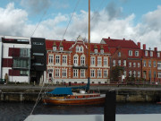 Wohnen am Hafen: Am Stadthafen von Greifswald.