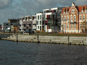 Museumshafen der Hansestadt Greifswald: Terrassen zum Wasser.