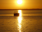 Sonnenuntergang ber dem Achterwasser: Urlaubstag auf Usedom.