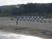 Letzte Strandkrbe: Sandstrand des Ostseebades Zinnowitz.