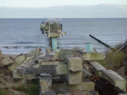 Baustellen auf Usedom: Die Koserower Seebrcke wird abgetragen.