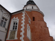 Massiver Turm: Schloss in der Hafenstadt Ueckermnde.