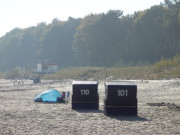 Letzte Strandkrbe: Langsam geht die Herbstsaison auf Usedom zu Ende.