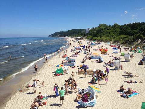 Sandstrand soweit das Auge blickt: Ostseebad Misdroy auf Wollin.