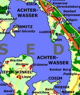 Eine der schnsten Kstenlandschaften Usedoms: Das Achterwasser.