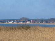 Schmalste Stelle der Insel Usedom: Bernsteinbad Zempin hinter der Rieck.