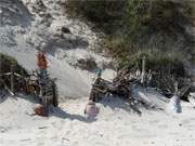 Sandburg am Ostseestrand des Bernsteinbades ckeritz auf Usedom.