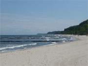 Sonne, Sandstrand, Ostsee: Am Fu des Streckelsberges am Ostseebad Koserow.