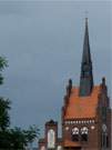 Landmarke: Kirchturm der Stadt Usedom.