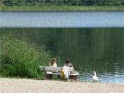 Korswandt im Hinterland des Usedomer Kaiserbades Ahlbeck: Badestelle am Wolgastsee.