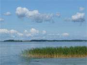 Usedom im Hinterland: Nahe Pudagla liegt zu Fen des Konker Berges ein kleiner Sandstrand am Achterwasser.