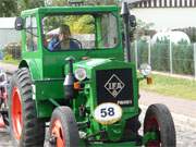 Historische Trecker, Ackerschlepper und Zugmaschinen auf dem Landeserntedankfest Mecklenburg-Vorpommern in der Stadt Usedom.