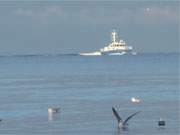 Boot auf der Ostsee: Am Strand von ckeritz herrscht ein interessantes Licht.