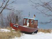 Kaiserbad Ahlbeck auf Usedom: Idyll am winterlichen Ostseestrand.