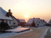 Winteridyll: Sonnenuntergang ber dem Achterwasser in Loddin.