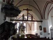 Altar und Kanzel der Kirche in Lassan sind durchaus sehenswert.