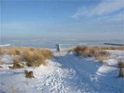 Zwischen Koserow und Zempin: Blick ber die vllig zugefrorene Ostsee.