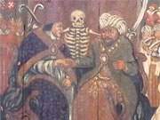 Allegorische Szene: Gemälde in der Kirche Sankt Petri in Wolgast.