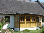 Nahe an der Feininger-Kirche der Usedomer Gemeinde Benz: Veranda im Garten.