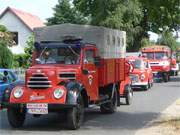 125 Jahre Freiwillige Feuerwehr Loddin: Festumzug durch die Strandstrae.