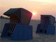 Ein Urlaubstag auf Usedom geht zuende: Abendstimmung am Ostseestrand des Bernsteinbades Zempin.