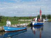 Authentisches Usedom: Fischerboote im Achterwasserhafen des Seebades Loddin.