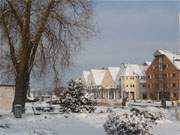 Speicherstadt in Wolgast: Die Schlossinsel zwischen Festland und Usedom im Peenestrom.