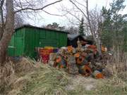 Holz zum Ruchern: Fischerhtte am Ostseestrand des Kaiserbades Ahlbeck.