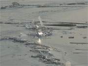 Eisschollen in der Nachmittagssonne: Das winterliche Achterwasser bei Zempin auf Usedom.